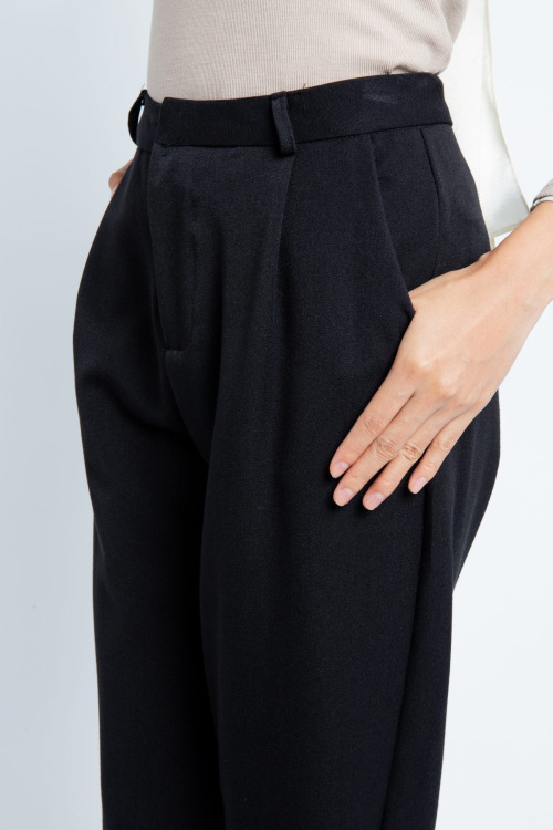 Black Tapered Ankle Pants