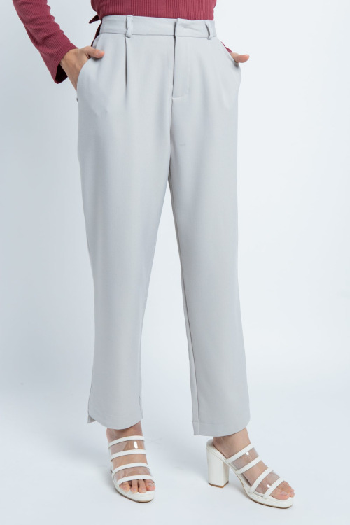 Light Grey Tapered Ankle Pants