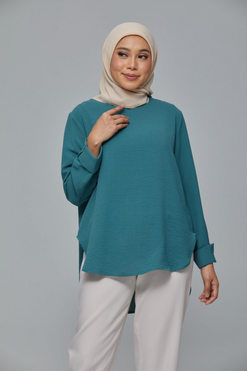 Pine Green Jennie Linen Top