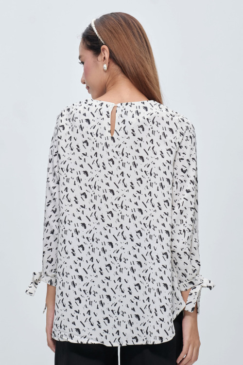 White Ollie Pattern Blouse