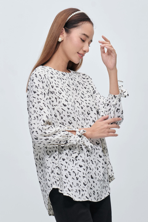 White Ollie Pattern Blouse