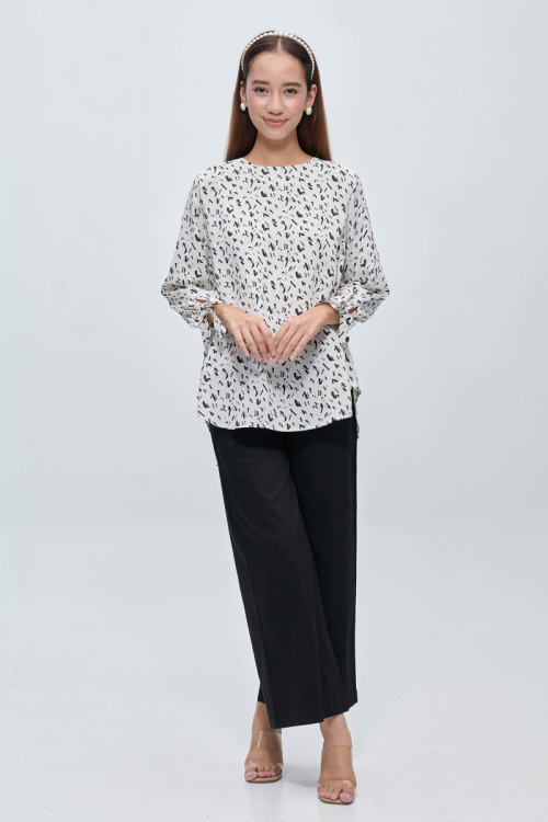 White Ollie Pattern Blouse