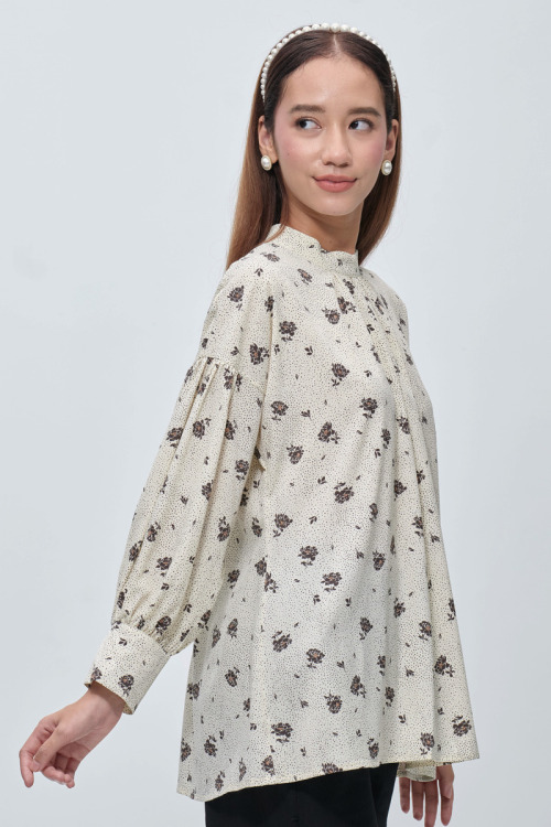 White Kacey Floral Polkadot Blouse